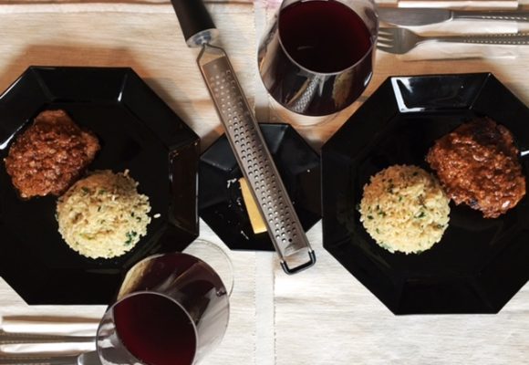 Dušena govedina z gorčično omako in paradižnikom